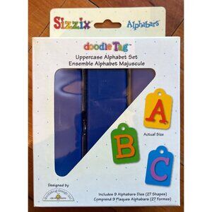 New Sizzix Alphabars DoodleTag Uppercase Alphabet Die Set 38-1068 Doodlebug